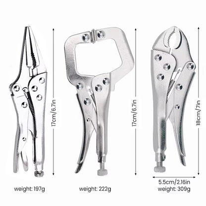 7-Inch Multifunctional Locking Pliers - Durable Carbon Steel Tool for Electricians with Anti-Slip Grip