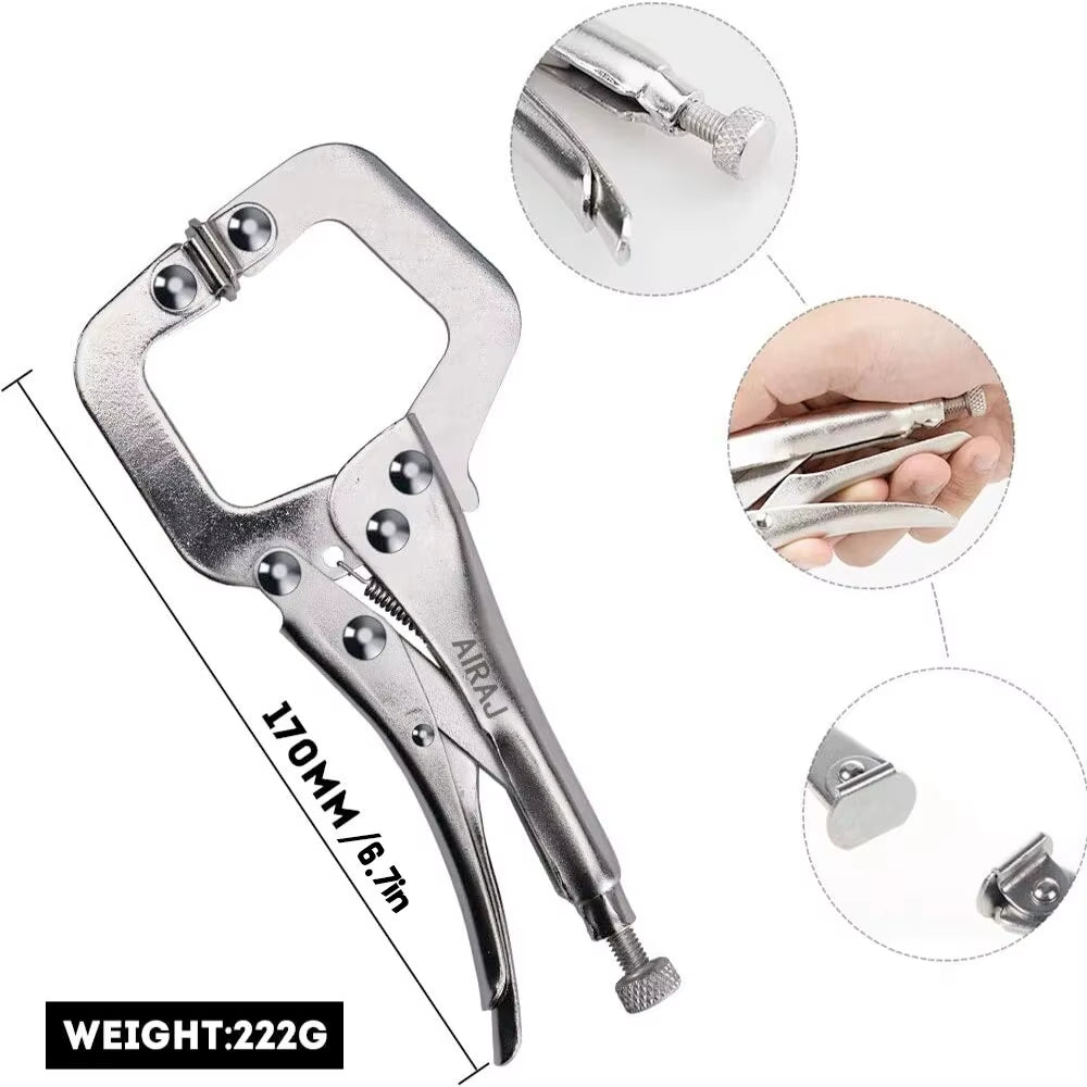 7-Inch Multifunctional Locking Pliers - Durable Carbon Steel Tool for Electricians with Anti-Slip Grip