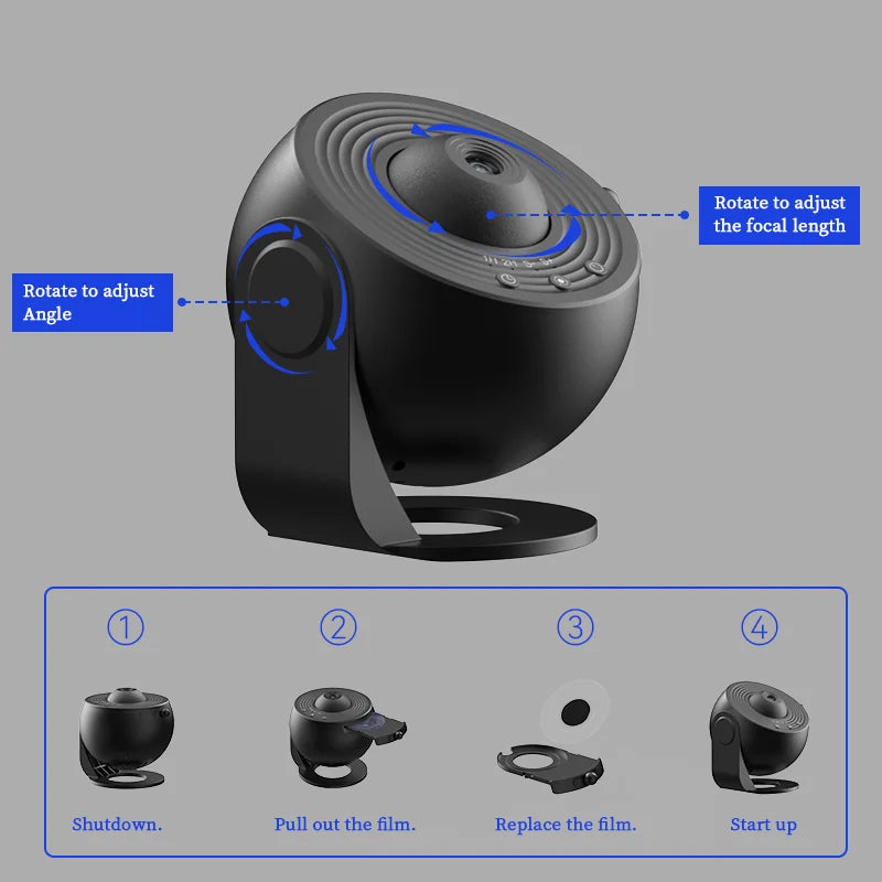 Galaxy Projector Night Light - Rotating Planetarium Lamp for Room Decor and Holiday Gifting