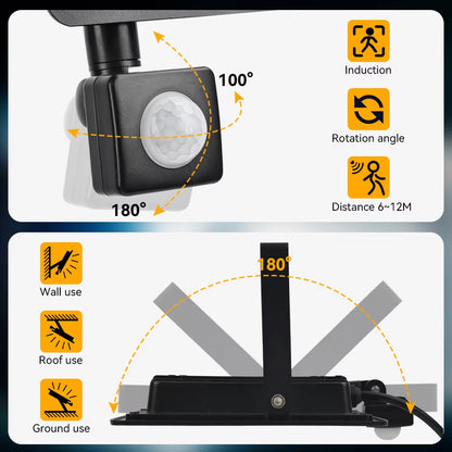 LE PIR Motion Sensor Floolight Outoor Wall Light White Light 100W 50W 30W 20W 10W IP66 Waterproof LE Spotlight for Garen