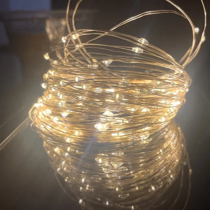 Waterproof USB LED Copper Wire Fairy Lights String - 10M & 20M Options for Christmas, Weddings, Parties, and Holiday Decor
