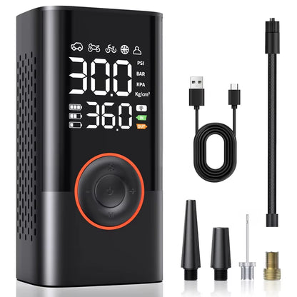 Wireless Car Air Compressor and Electric Tire Inflator for Motorcycles, Bicycles, Boats, and Inflatable Items