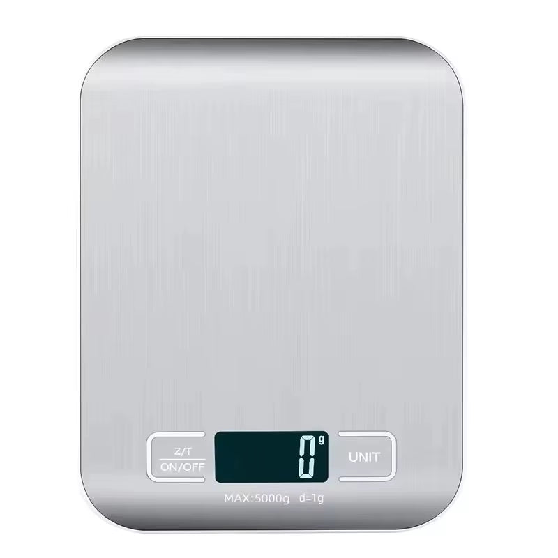 Digital Kitchen Scale 10/5Kg-1G LED Display Stainless Steel Panel Electronic Scales for Home Food Snacks Weighing Baking Tools