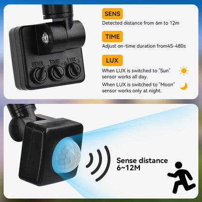 LE PIR Motion Sensor Floolight Outoor Wall Light White Light 100W 50W 30W 20W 10W IP66 Waterproof LE Spotlight for Garen