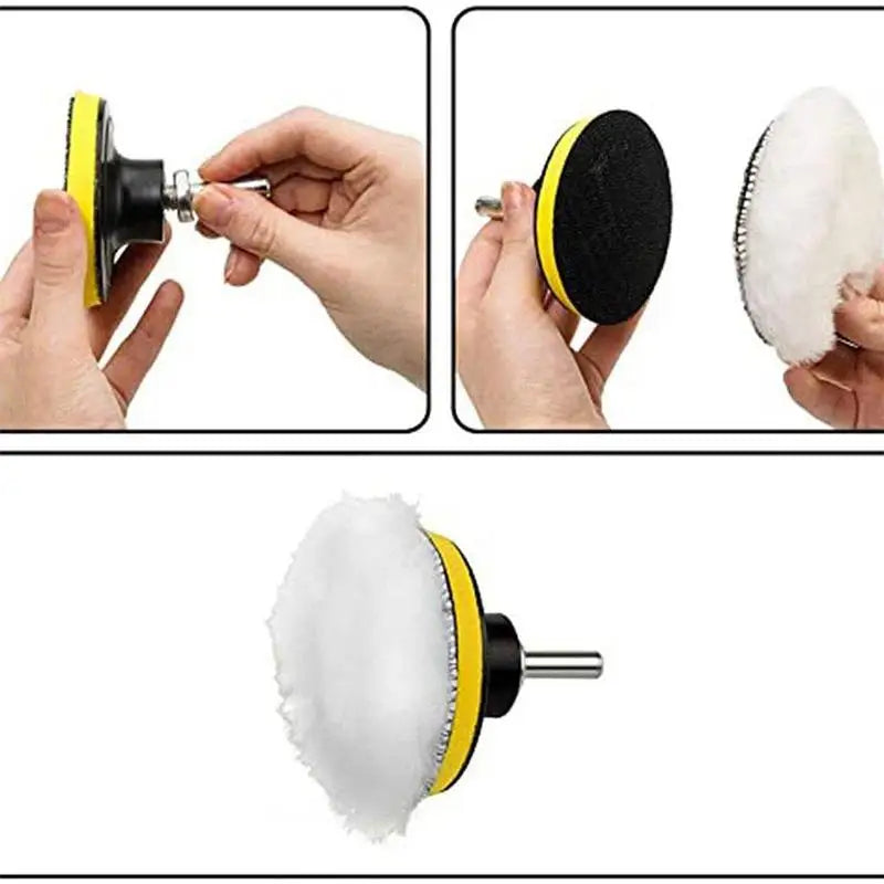 Universal 3/4-Inch Car Polish Pad for M10/M14 Soft Wool Machine Waxers - Car Body Polishing Discs and Cleaning Accessories