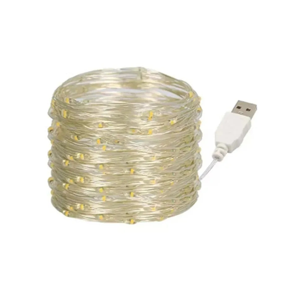 Waterproof USB LED Copper Wire Fairy Lights String - 10M & 20M Options for Christmas, Weddings, Parties, and Holiday Decor