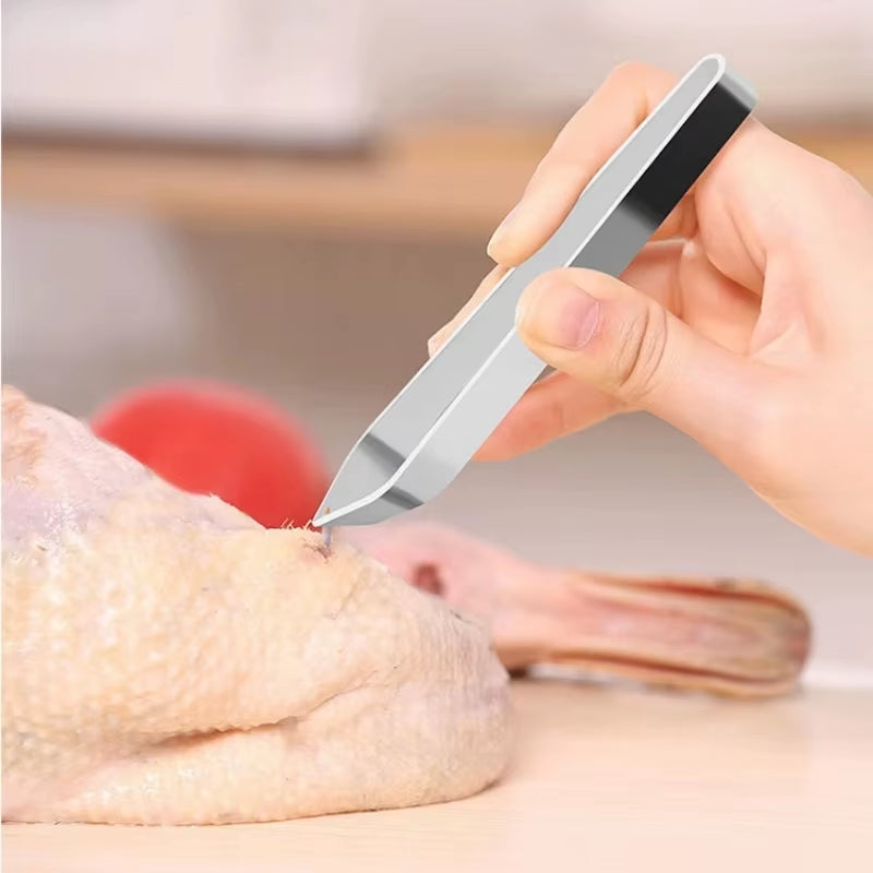 1Pcs 430 Stainless Steel Fish Bone Tweezers Pincer Clip Puller Remover Tongs Fish Bone Plucking Clamp Kitchen Gadgets Tools