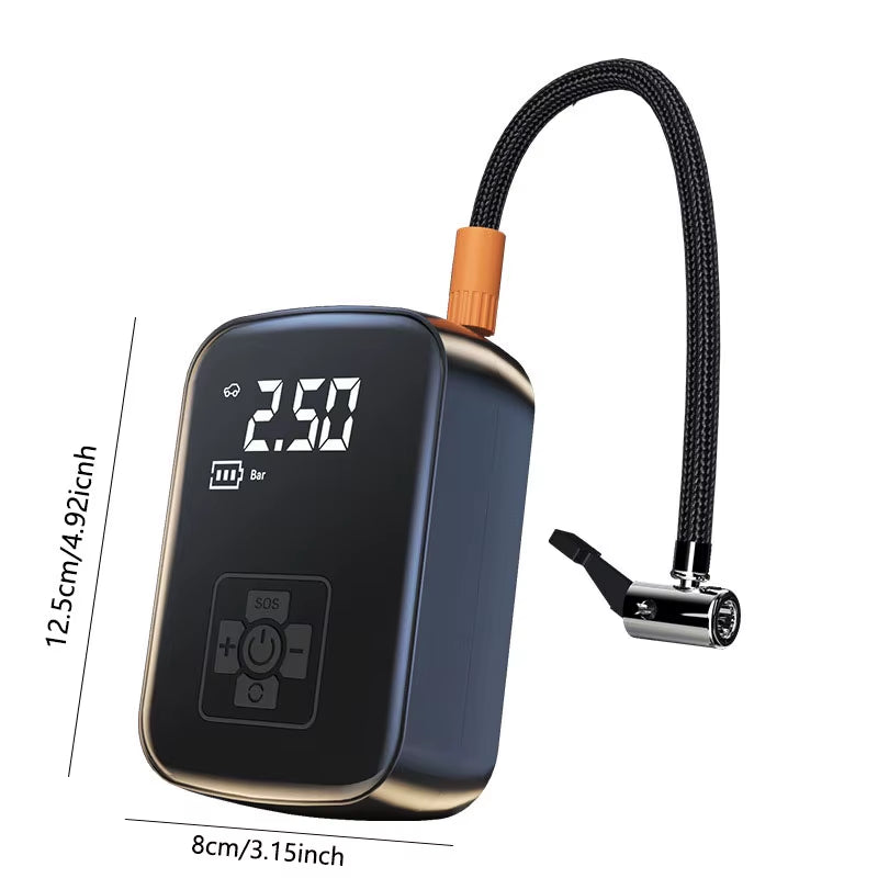 Wireless Car Air Compressor and Electric Tire Inflator for Motorcycles, Bicycles, Boats, and Inflatable Items