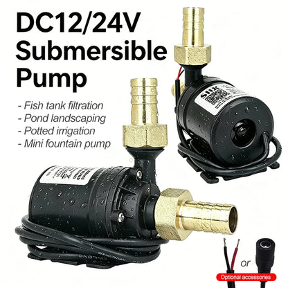 Mini DC12V/24V Brushless Submersible Water Pump for Aquariums, Ponds, and Fountains