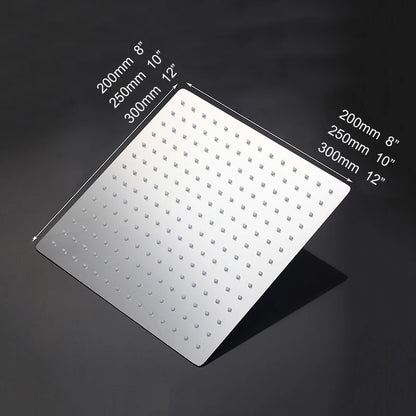 ZAPPO Bathroom LED Rain Shower Head Stainless Steel Rainfall Shower Head Bathroom Ultra-Thin Shower Head without Shower Arm