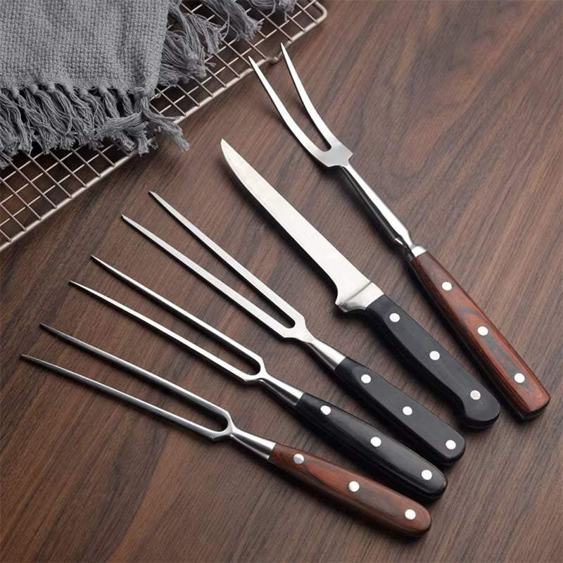 Barbecue Fork Beef Grill Tools BBQ Accessories Stainless Steel Portable Outdoor BBQ Camping Cooking Barbecue Grill