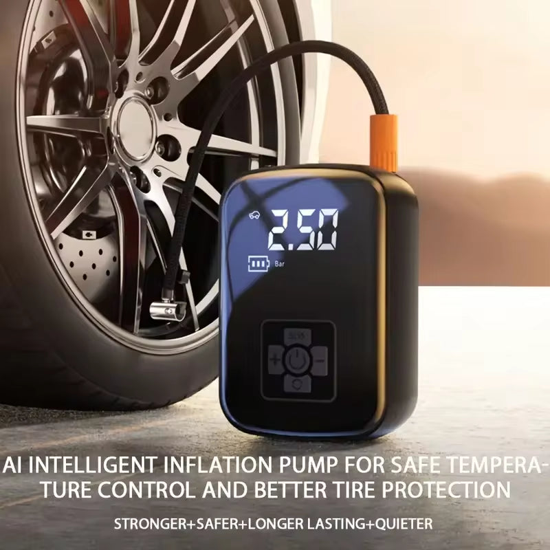 Wireless Car Air Compressor and Electric Tire Inflator for Motorcycles, Bicycles, Boats, and Inflatable Items