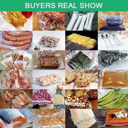 Professional Vacuum Sealer Storage Bags for Meat, Fruits, and Vegetables - Sous Vide Cooking Bags (Sizes: 12/15/20/25/28 cm, 500 cm/Roll)