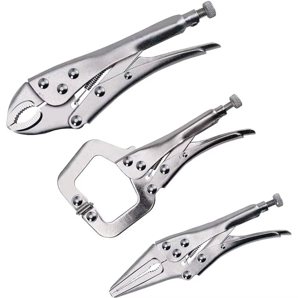 7-Inch Multifunctional Locking Pliers - Durable Carbon Steel Tool for Electricians with Anti-Slip Grip