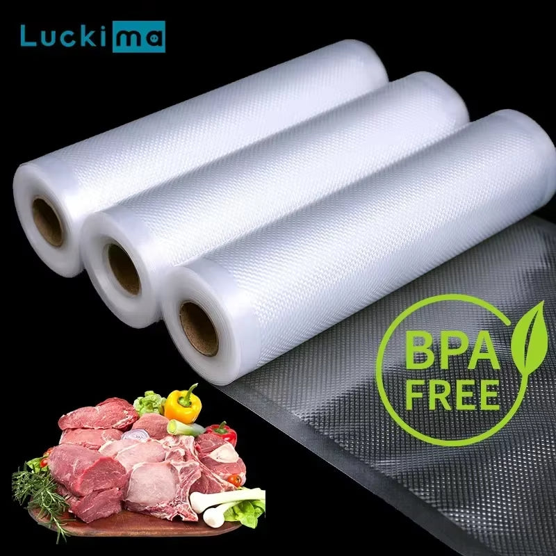 Professional Vacuum Sealer Storage Bags for Meat, Fruits, and Vegetables - Sous Vide Cooking Bags (Sizes: 12/15/20/25/28 cm, 500 cm/Roll)