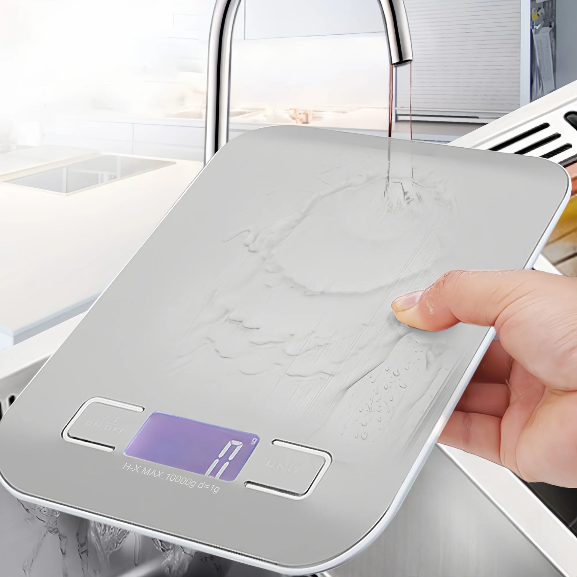 Digital Kitchen Scale 10/5Kg-1G LED Display Stainless Steel Panel Electronic Scales for Home Food Snacks Weighing Baking Tools