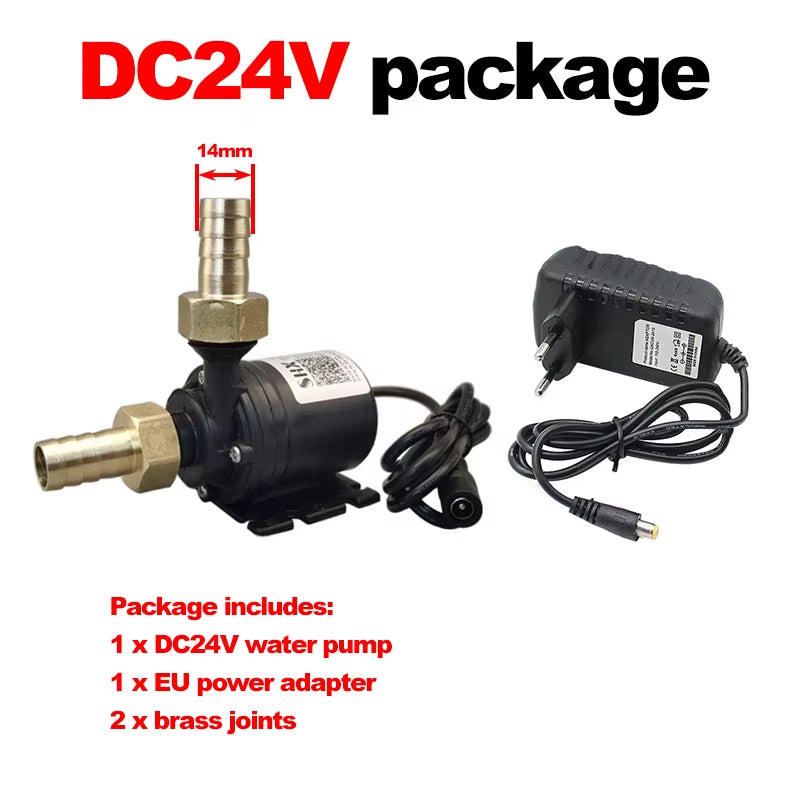 Mini DC12V/24V Brushless Submersible Water Pump for Aquariums, Ponds, and Fountains